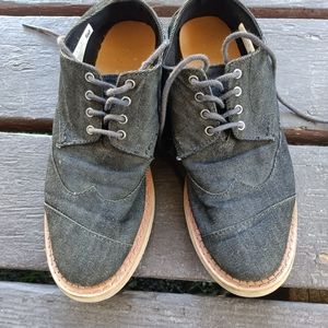 Toms Mens Blue Canvas Oxford Dress Shoe